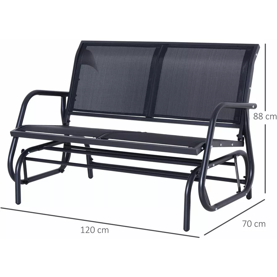 Outsunny Schaukelbank für 2 Personen schwarz
