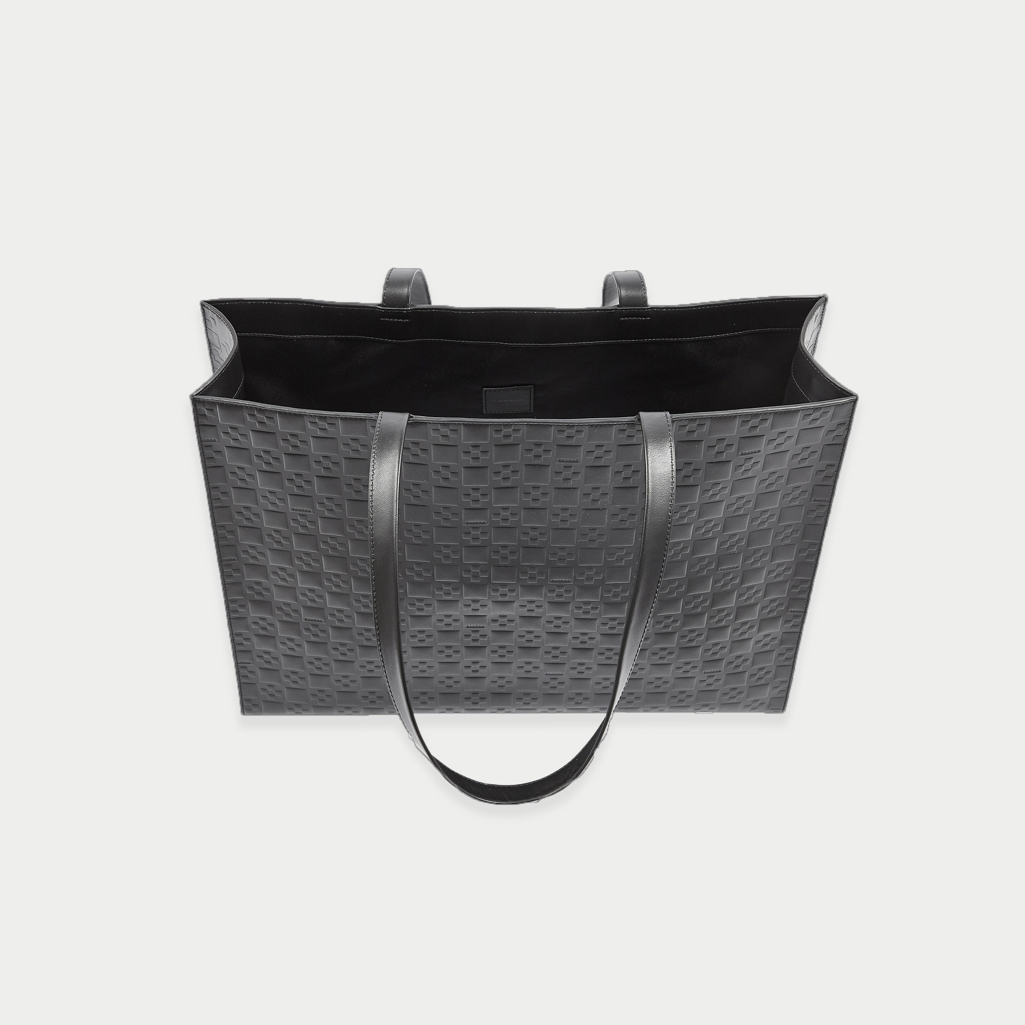 Grand cabas en cuir embosse monogramme