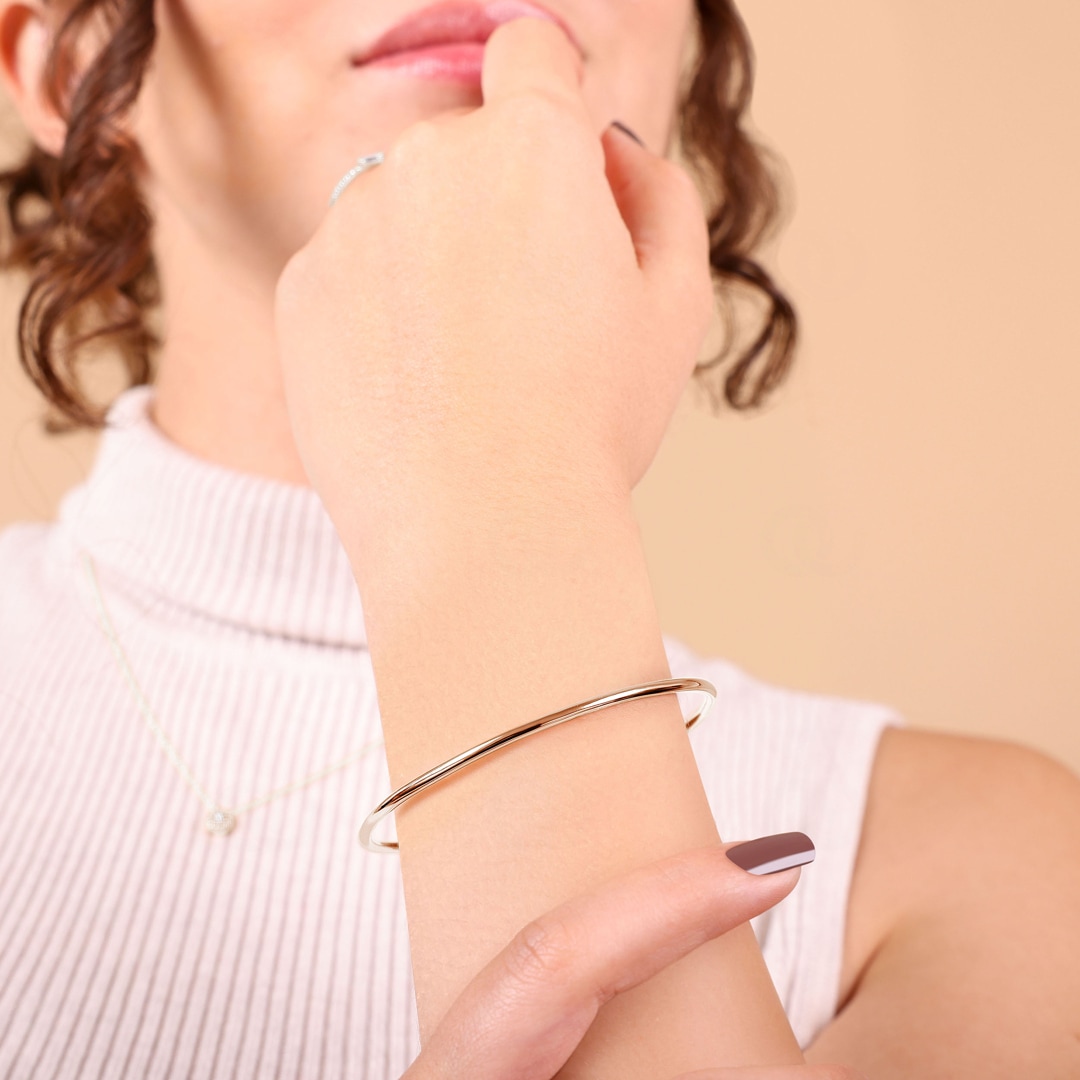 Armreif rund 750/18 K Roségold massiv