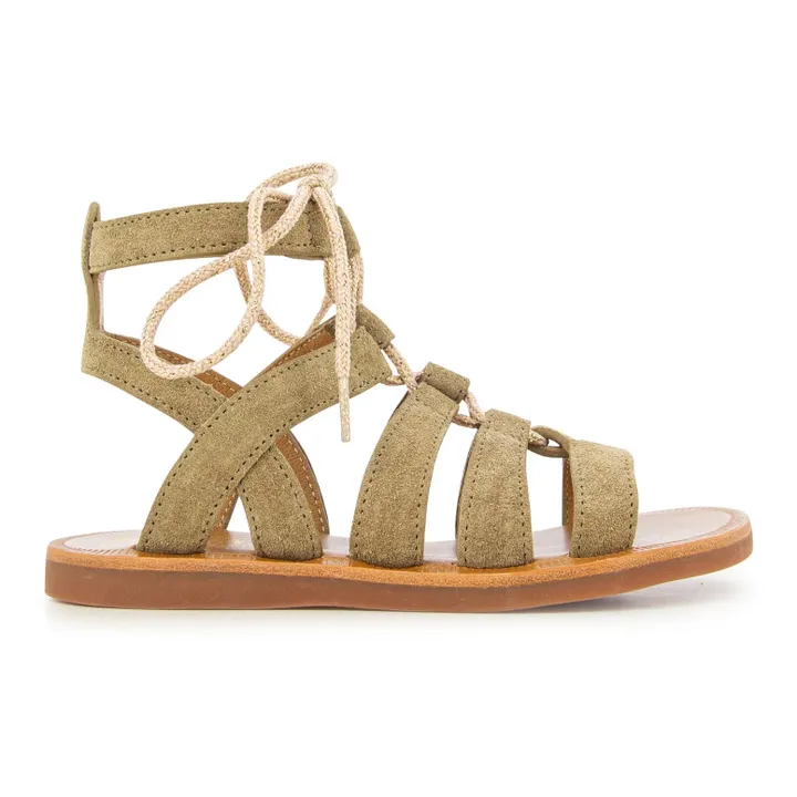 Pom d'Api Sandales Plagette Guily Strap  | Marron