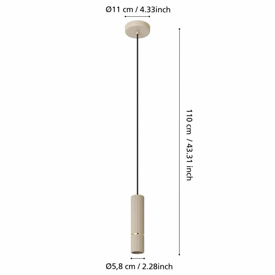 EGLO Caminia Hanglamp - GU10 - Ø 6 cm - Zandkleur/Beige/Goud