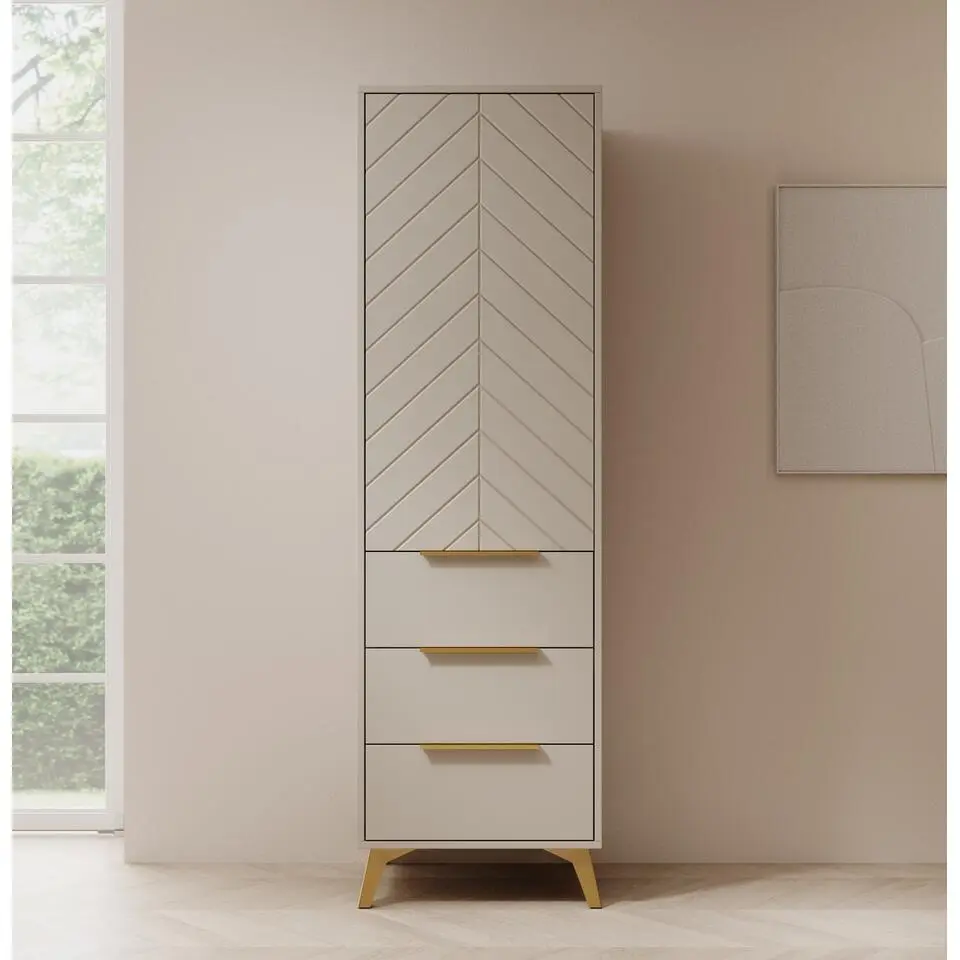 Meubella - Kledingkast Xiano - Beige - 53 cm