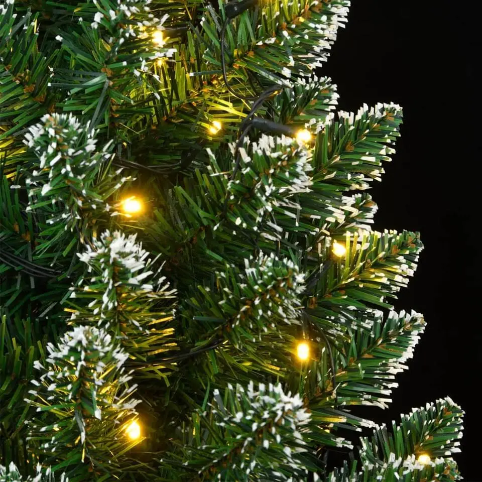vidaXL - Kunstkerstboom met 208 tips en 150 LED's 180 cm - Groen en wit - PVC