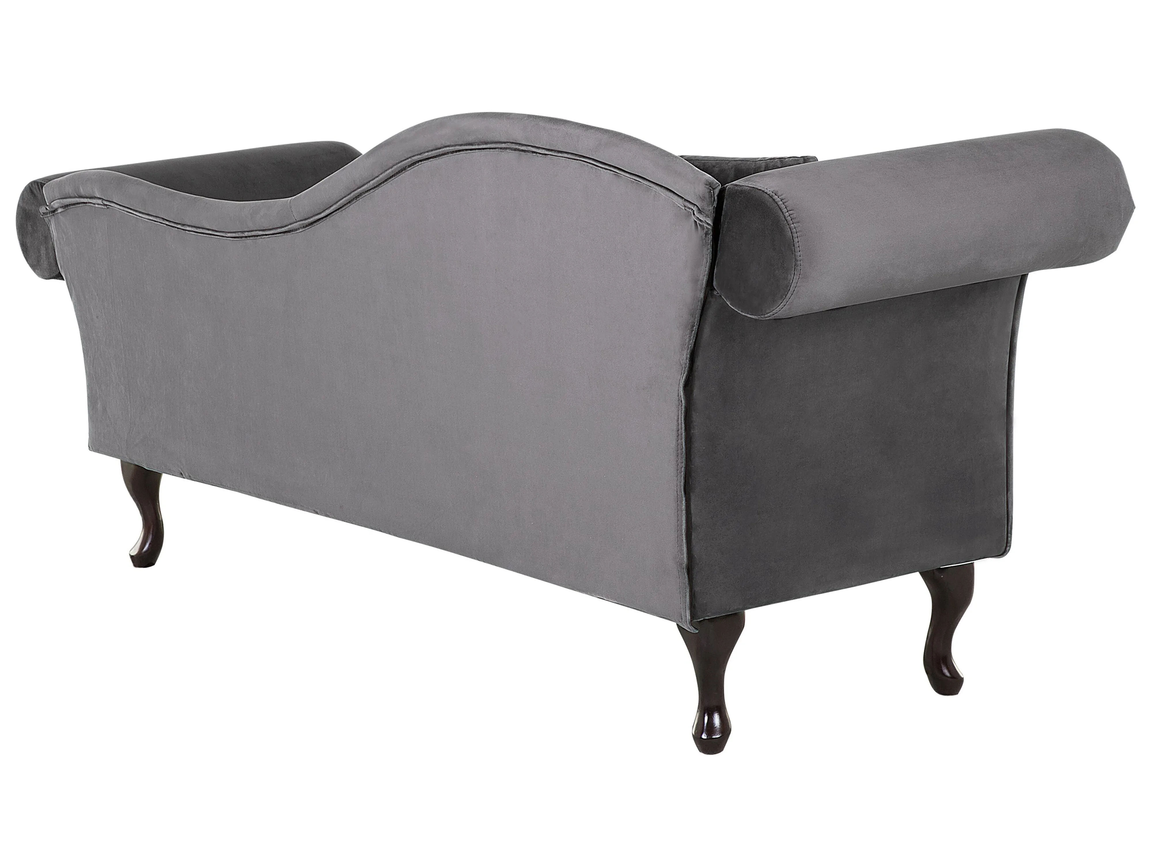 Linkszijdige chaise longue LATTES Fluweel Grijs