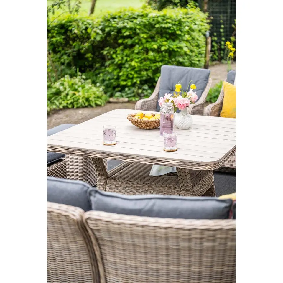 Milwaukee tafel - 126,5x126,5cm - vintage willow- light teak Vironwood