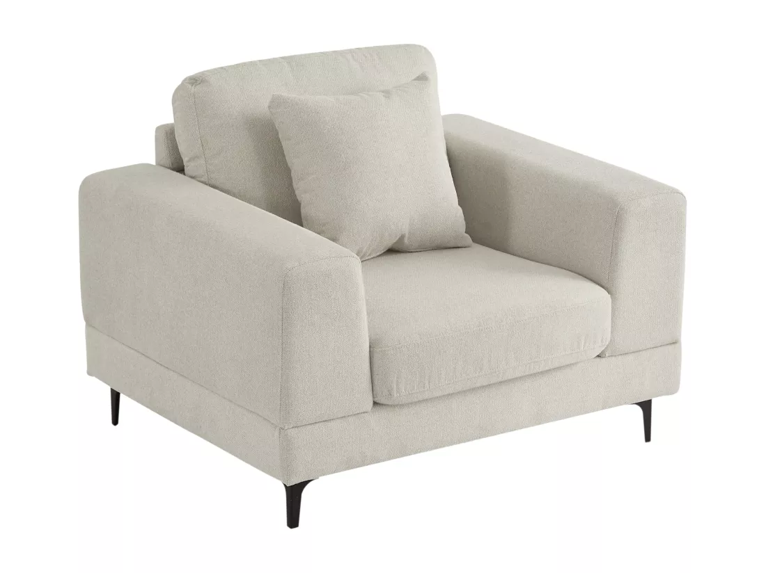 Fauteuil en tissu texturé beige JAMOLO