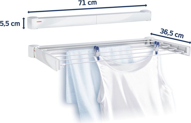 Leifheit - Telegant 30 Protect - Wanddroogrek - Wit - Metaal