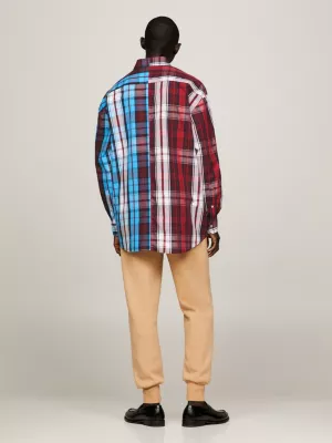 Camisa xadrez clássica bi-gênero Crest Half And Half Fit