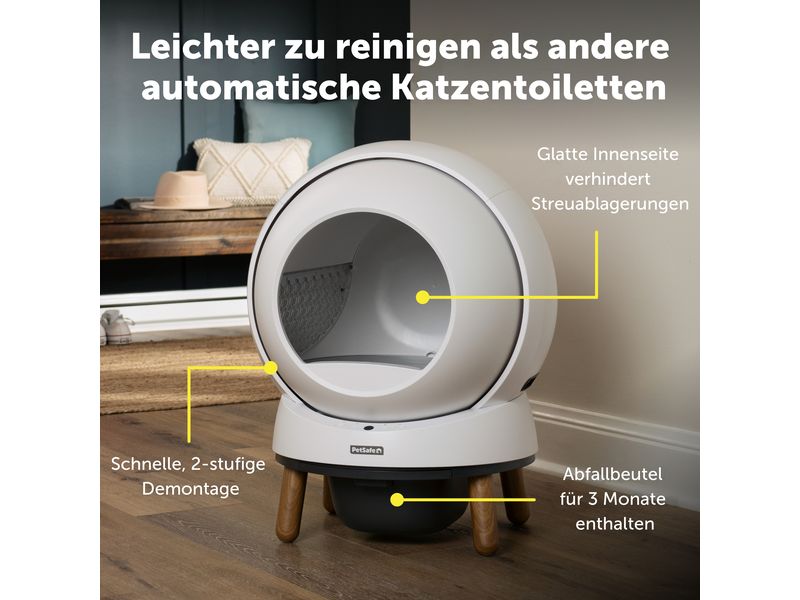 PetSafe Katzentoilette ScoopFree SmartSpin Selbstreinigende Katzentoilette mit App-Steuerung für eine saubere und gesunde Umgebung