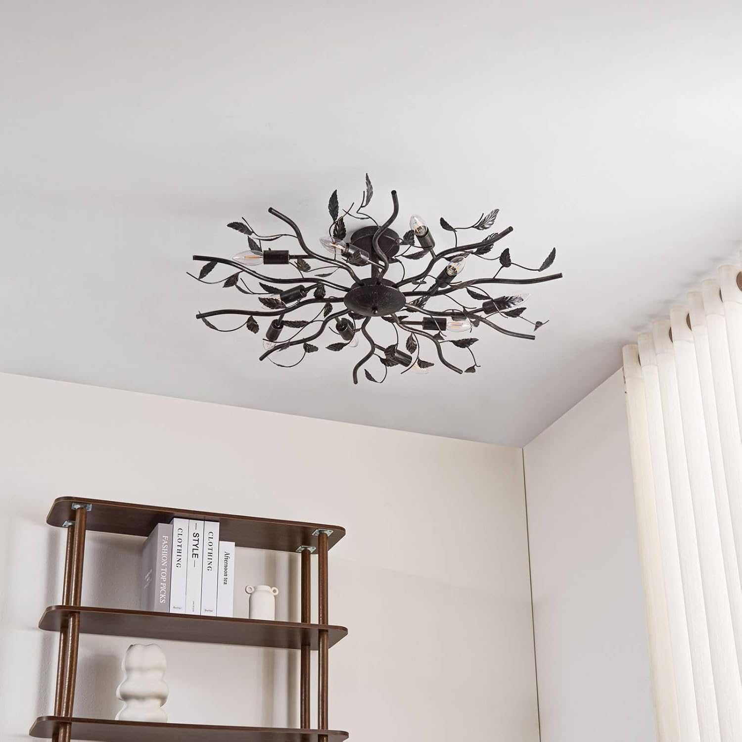 Lindby Deckenlampe Yos (Florentiner) in Schwarz aus Metall (10 flammig, E14) - Deckenleuchte Lampe Schlafzimmerleuchte