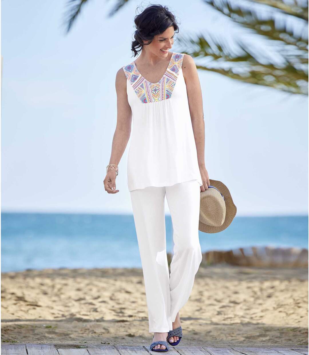Pantalon Détente Fluide Blanc