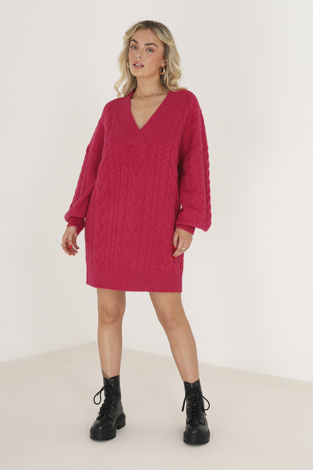 Vestido de malha trançada