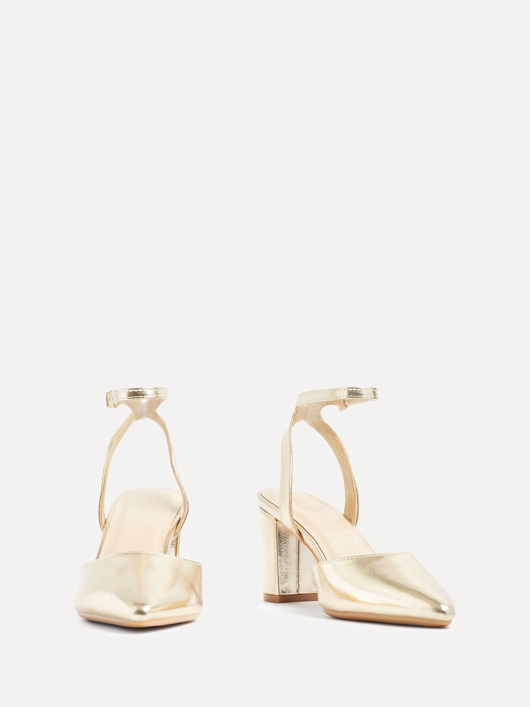 Goud - Linzi Rendall Pumps met blokhak en open achterkant