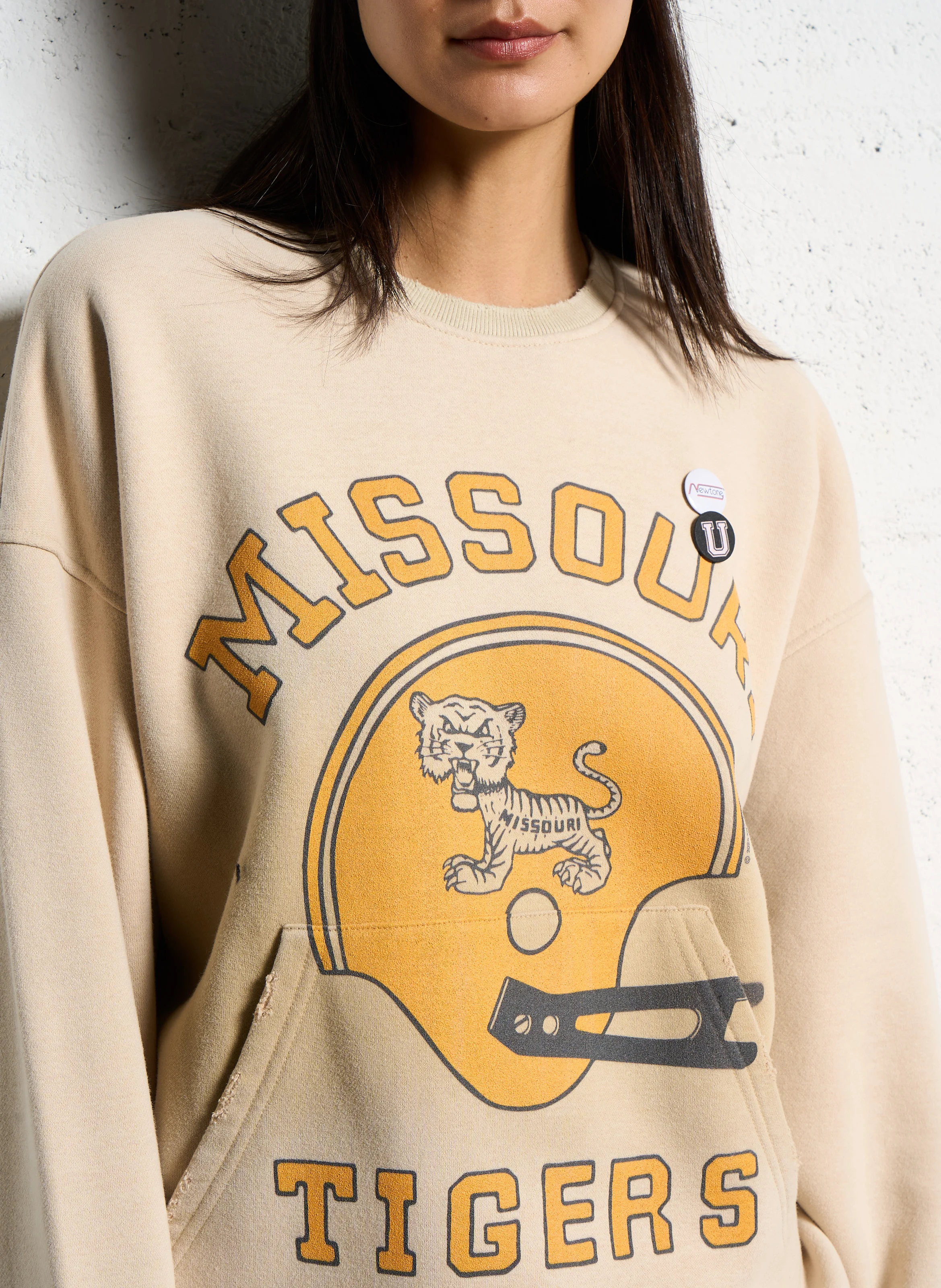 PIPER MISSOURI - Sweat ample imprimé en coton mélangé | Beige