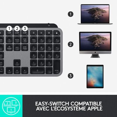 Logitech MX Keys pour Mac - clavier sans fil Azerty - gris