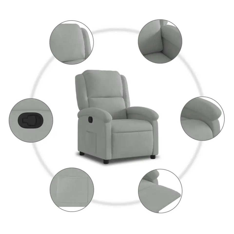 vidaXL - Fauteuil - Grijs - Fluweel