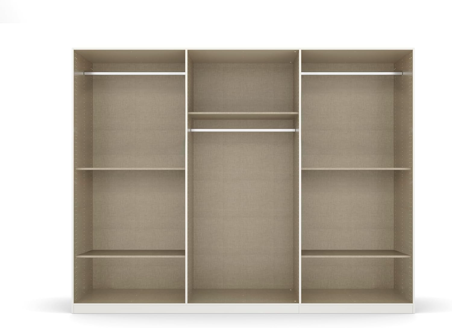Rauch Möbel Ticao, Drehtürenschrank, Kleiderschrank, Kleiderschränke, Garderobe, Schrank mit Stauraum, 10-türig, 2 Schubladen, inkl. Türdämpferset, Farbe Weiß-Eiche Artisan, Holz, 271x210x54cm