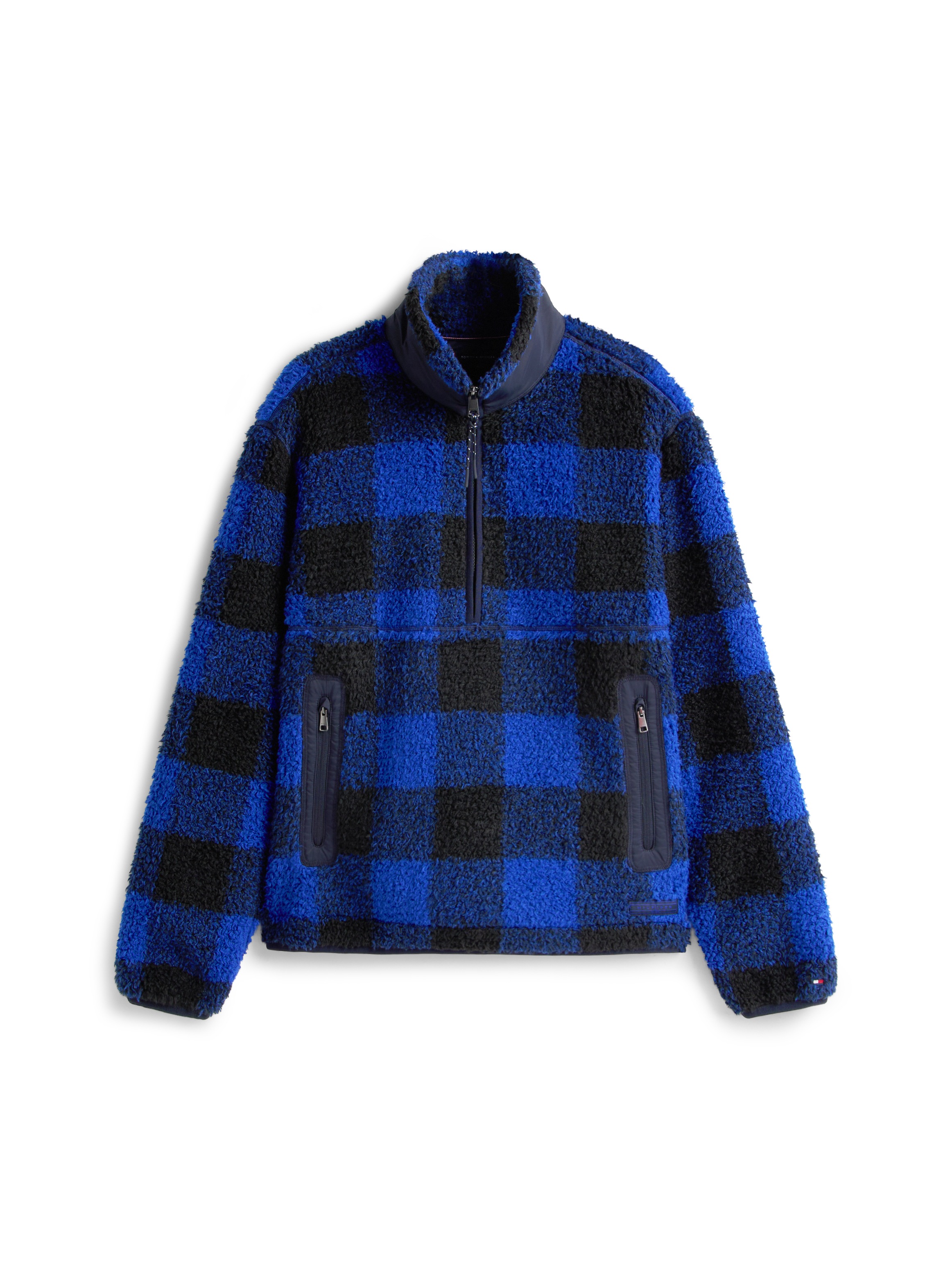 Tommy Hilfiger Fleecepullover »TEDDY FLEECE CHECK PULL OVER«, Regular fit mit Rundhalsausschnitt