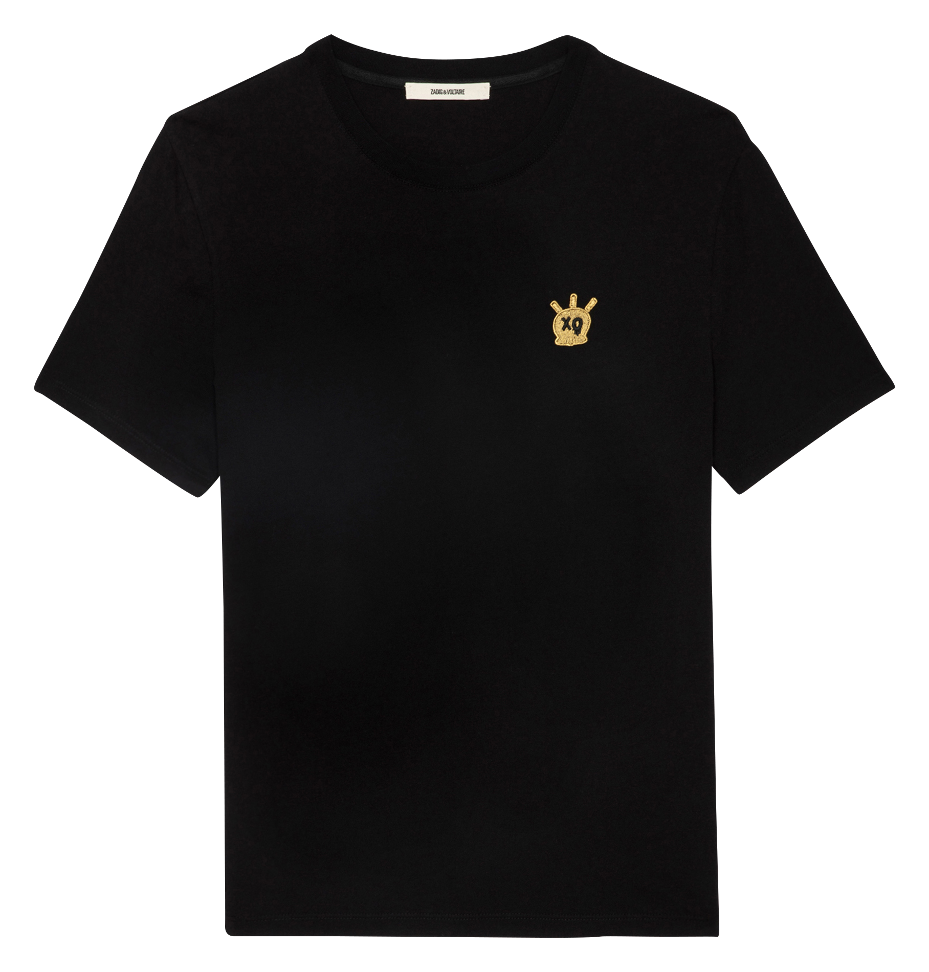 TOMMY - Tee-shirt droit en coton bio brodé | Noir