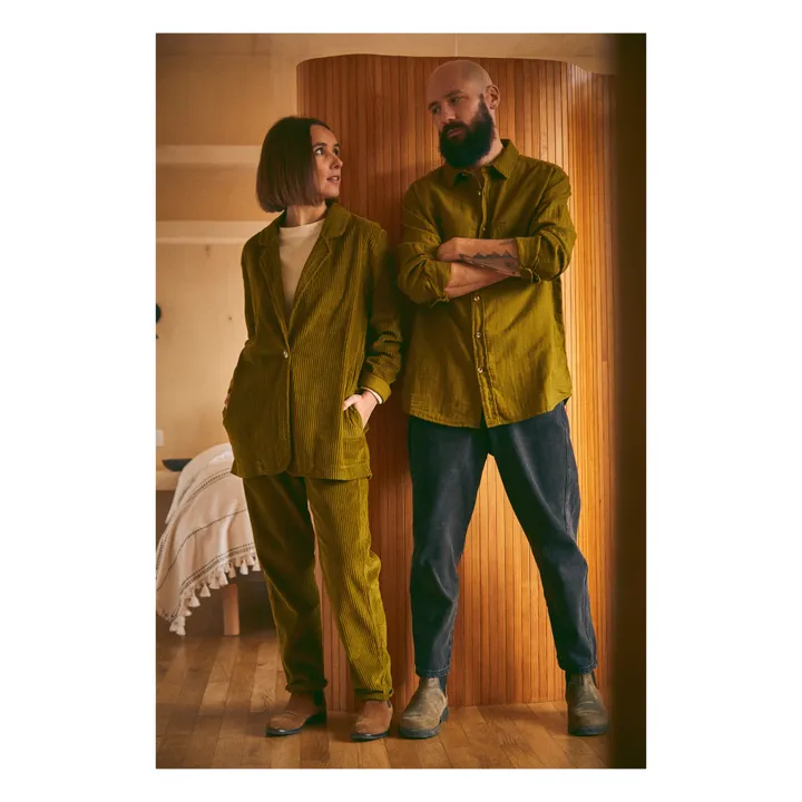 Poudre Organic Pantalon Velours Côtelé Coquelicot - Collection Adulte  | Vert kaki