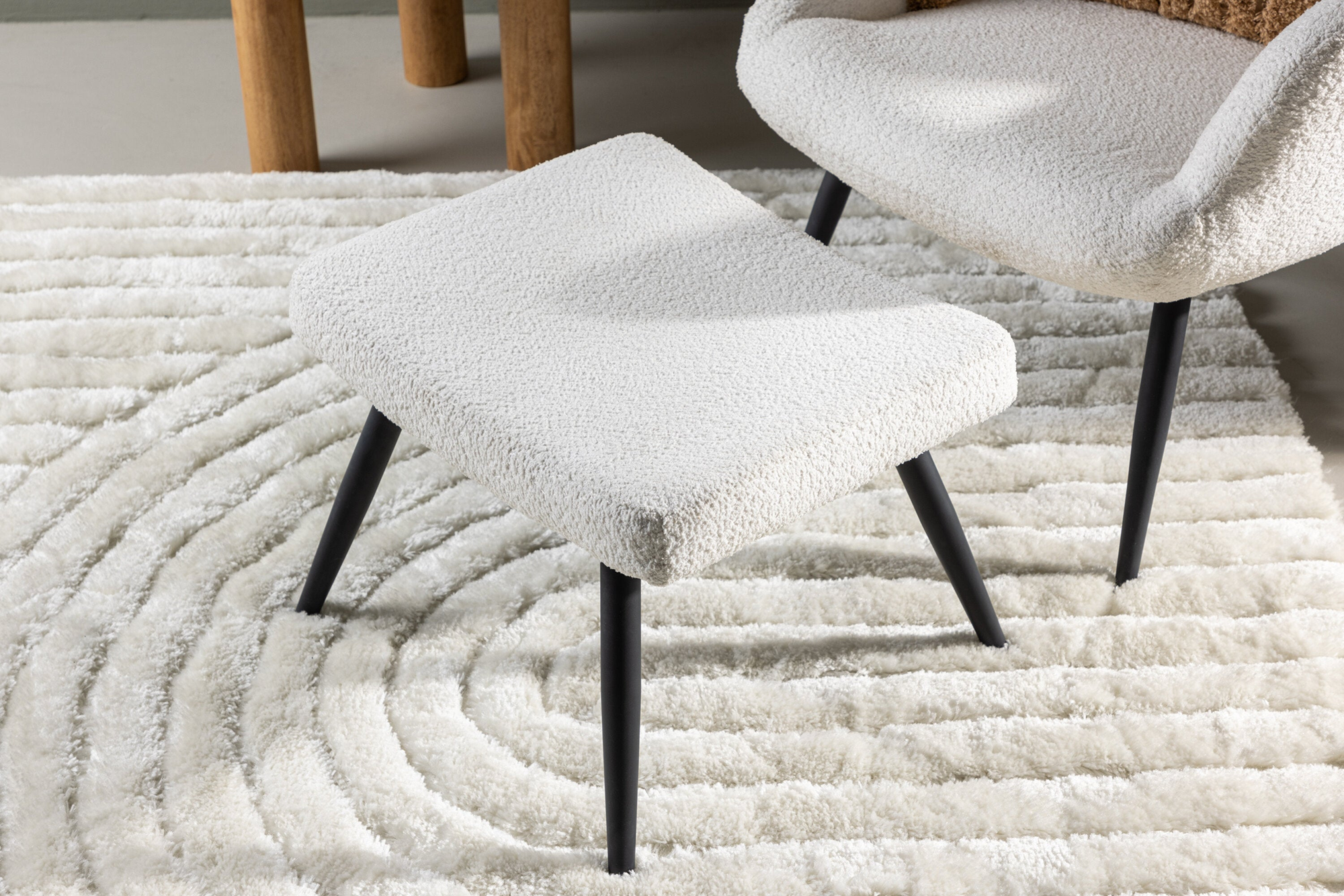 Malo Fauteuil - Wit bouclé