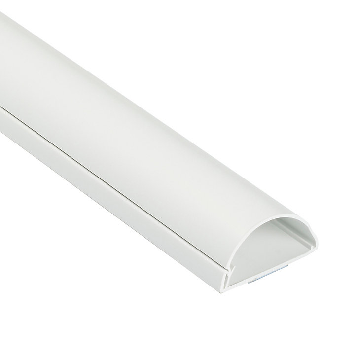 Moulure décorative demi-circulaire D-Line 50x25 mm blanche 1,5 m
