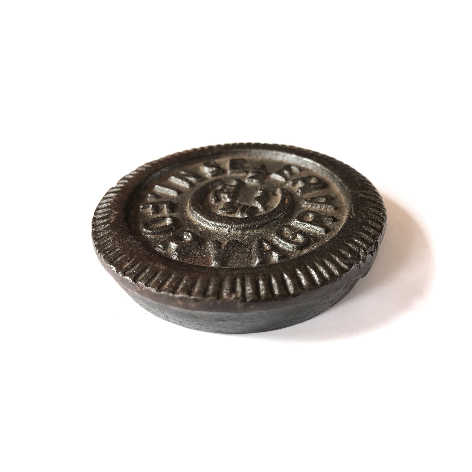 Alte indische Gewichtseinheit 'Seer', 500g, Ø 7 cm von fischer's lagerhaus