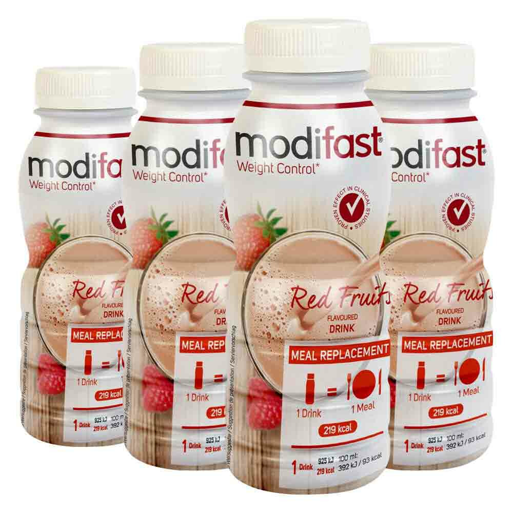 4x Modifast Drink Rood Fruit236 ml
