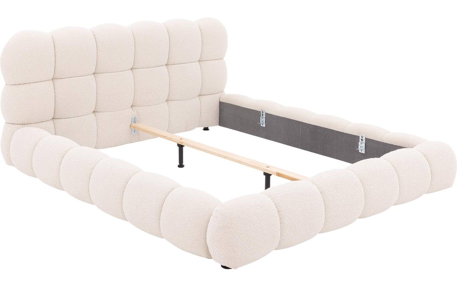 Goossens Gestoffeerd Bedframe Cloud - 180 x 200 - Ahenk 9851 beige -
