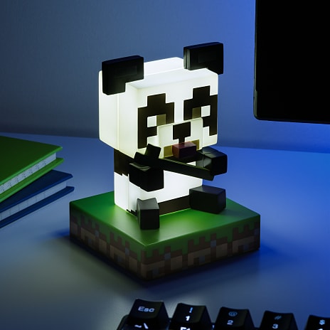 Minecraft Panda lampe - sort og hvid