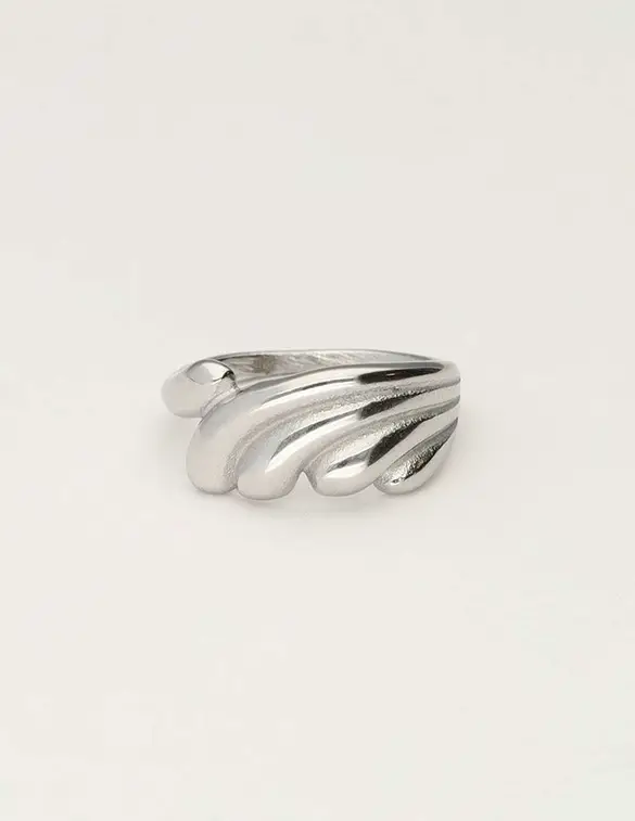 My Jewellery Statement ring met golf structuur MJ10245