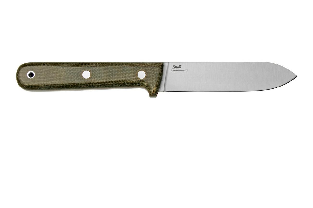 Brisa Kephart 115, Green Micarta, vaststaand mes