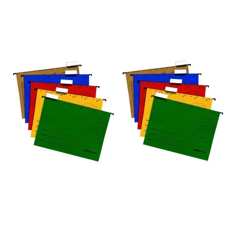 Herlitz Hängemappen aus Kraftkarton 230gm², DIN A4, 10 Stück in 5 verschiedenen Farben
