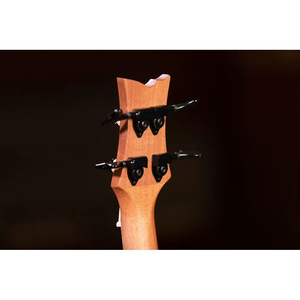 Ortega LIZZY-BSFL-GB Lizard Series Short Scale Uke Bass Natural fretloze E/A bas ukelele met gigbag