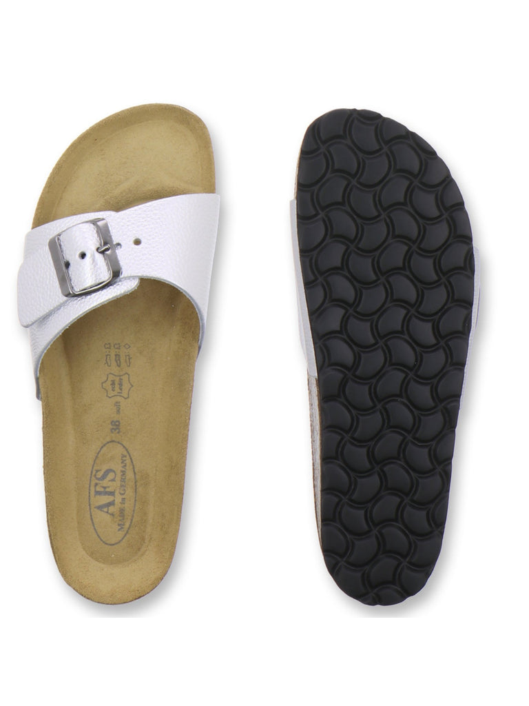 modische Pantoletten Damen silber Lack