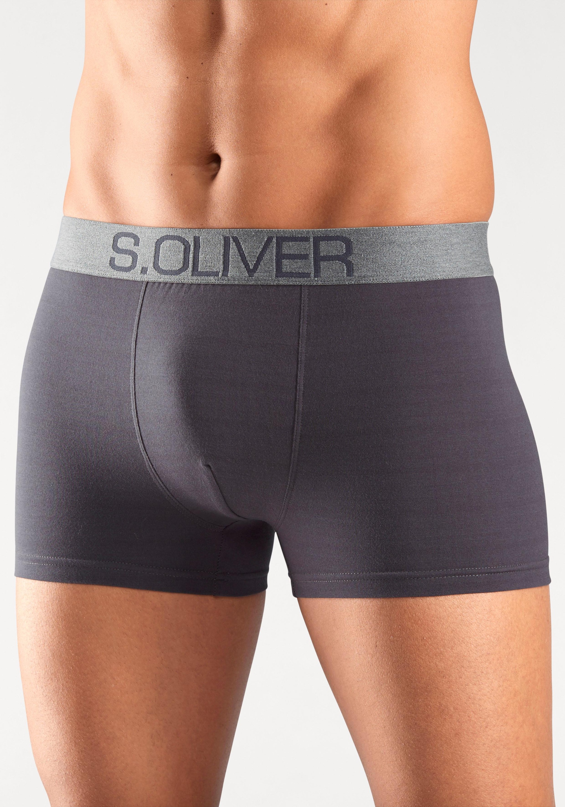 s.Oliver Boxer »Boxershorts für Herren«, 4 Stk. mit kontrastfarbenem Webbund