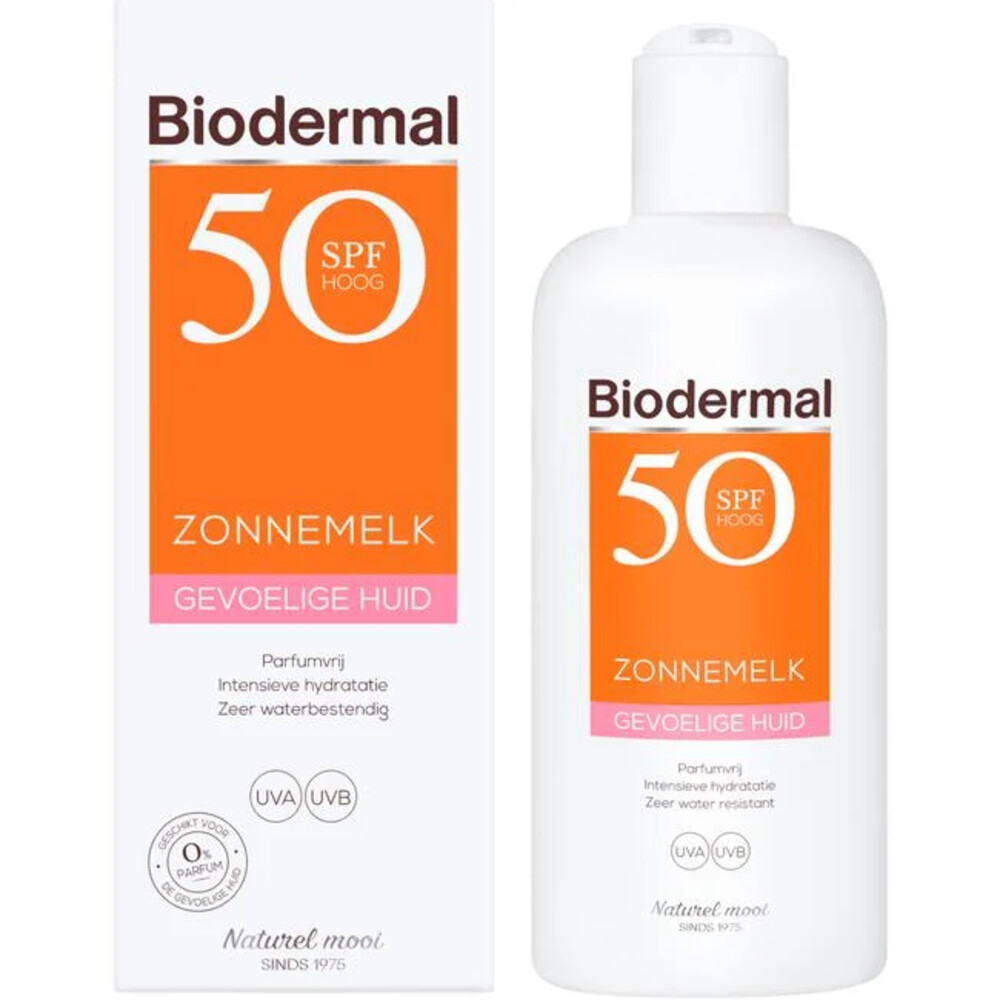 2x Biodermal Gevoelige Huid Zonnemelk SPF 50+200 ml