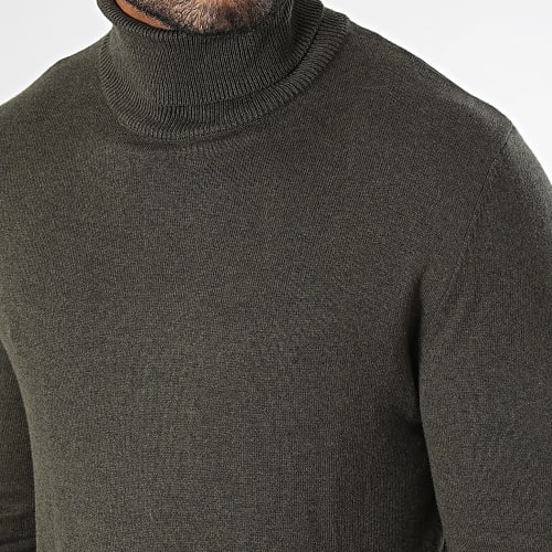 Pull Col Roulé Emil Vert Kaki Chiné