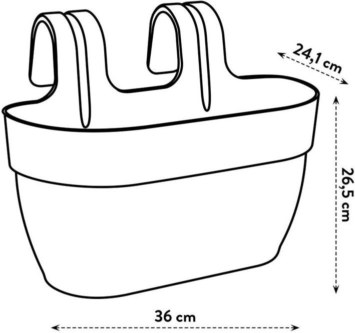 Elho balkonbak Vibia Campana Easy Hanger wit 36 x 24,1 x 26,5 cm