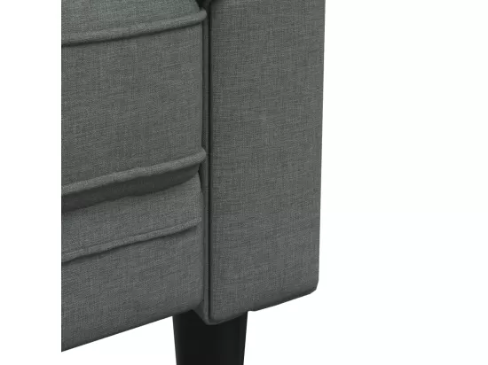 Canapé Chesterfield 2 places gris foncé tissu