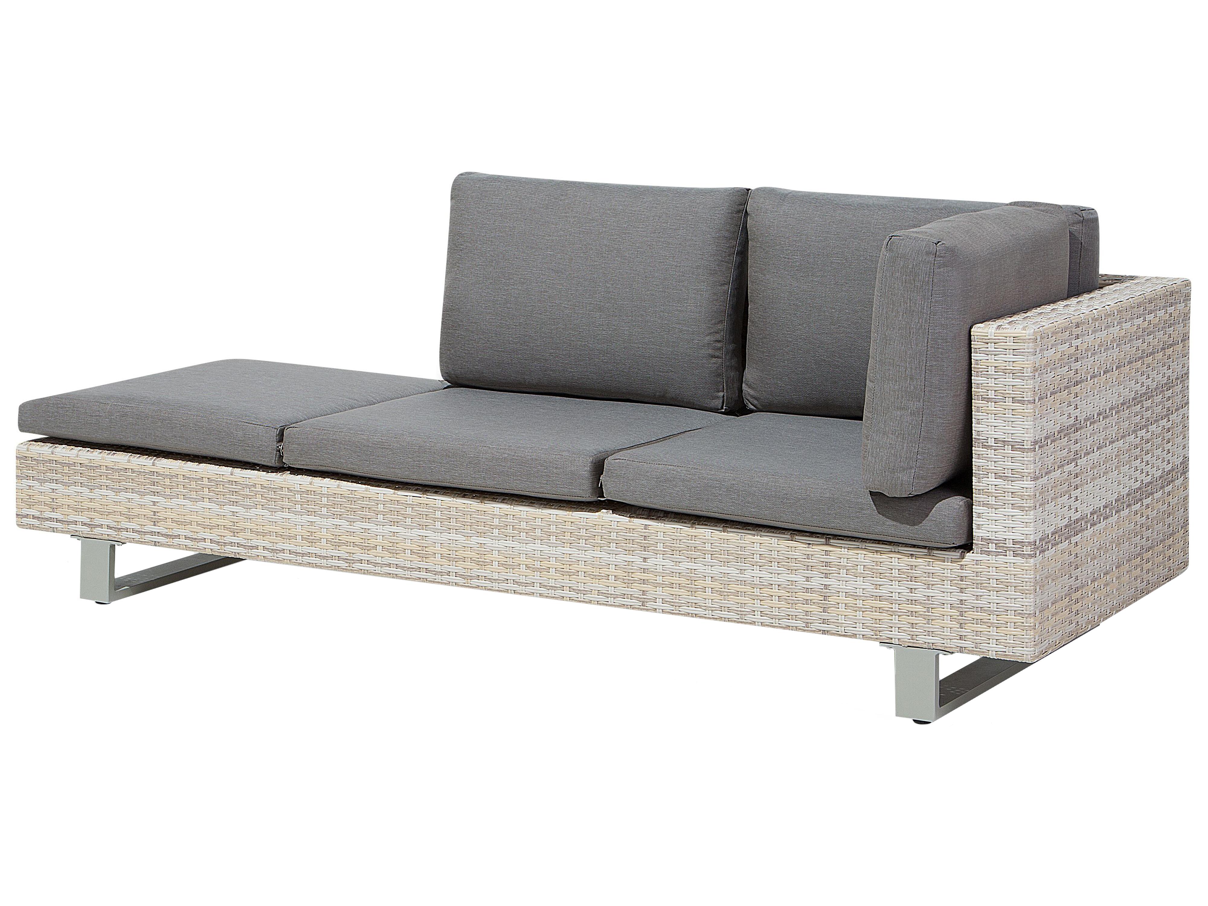 Tuin hoekloungeset met tafel 5-zits LANCIANO rechtszijdig PE rotan Grijs