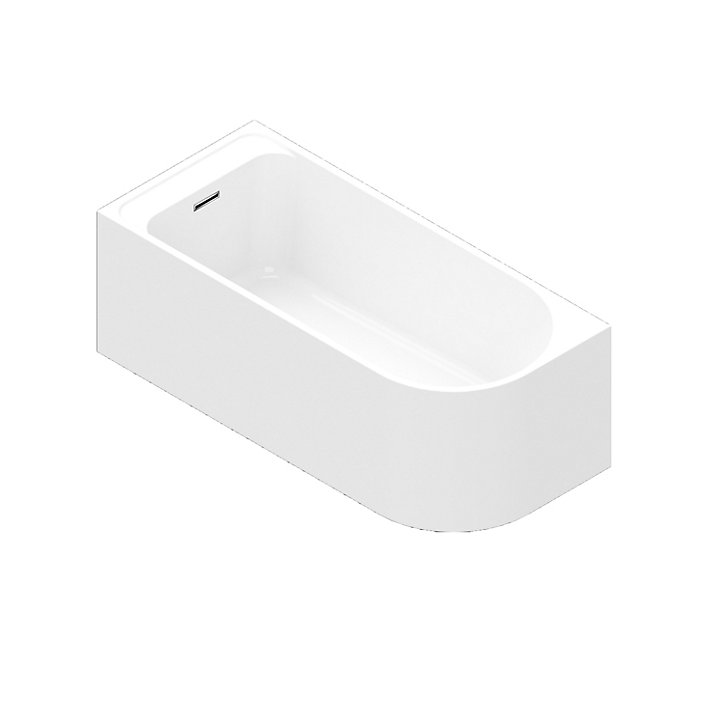 Baignoire adossée pour angle gauche 160x75 cm Oguta blanc
