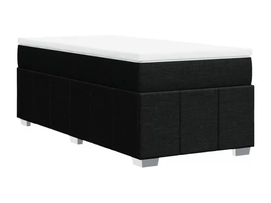 Sommier à lattes de lit avec matelas Noir 90x190 cm Tissu