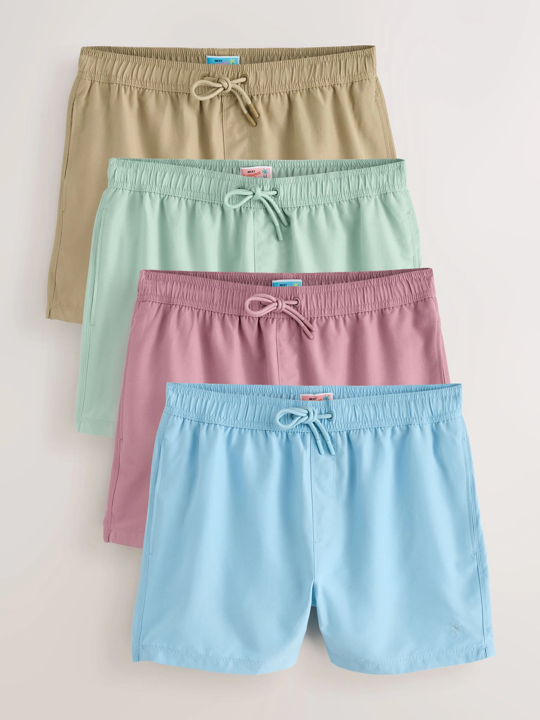 Neutral/Green/Pink/Light Blue - Essential zwemshorts 4 stuks