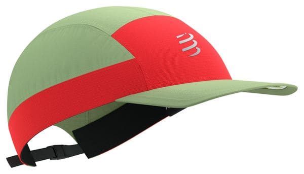 Casquette Compressport 5 Panel Light Cap Vert/Rouge