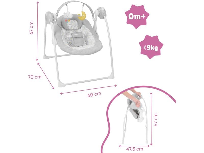 Badabulle Komfort-Babyschaukel Candy Elektrische Babywippe