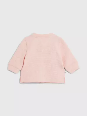 Conjunto de presente com cardigã e leggings com textura waffle
