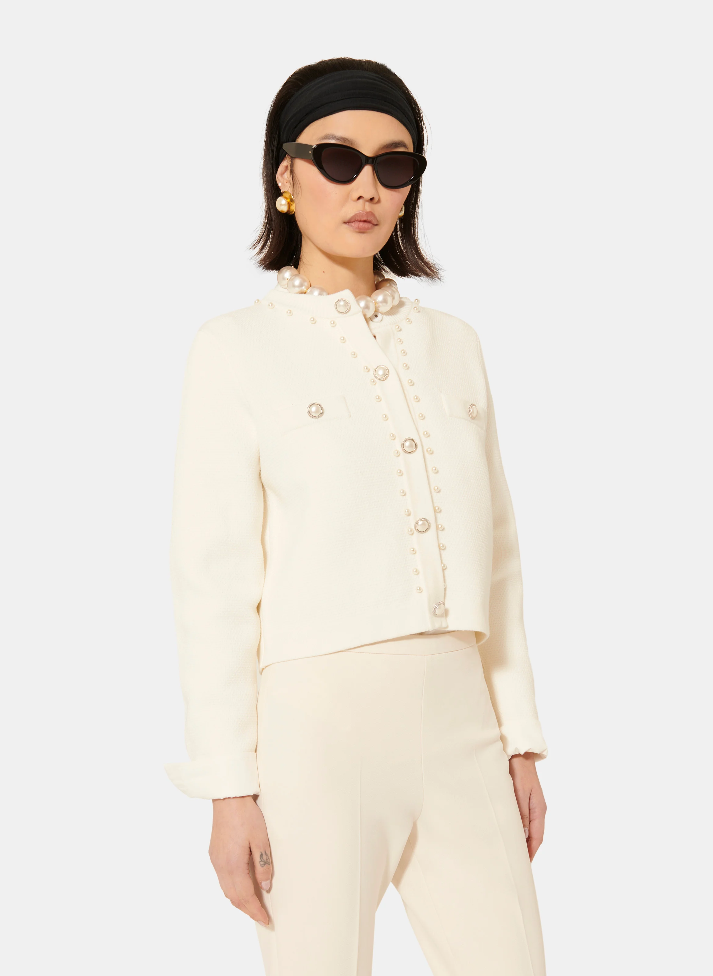 GUETTY - Gilet court en maille| Beige