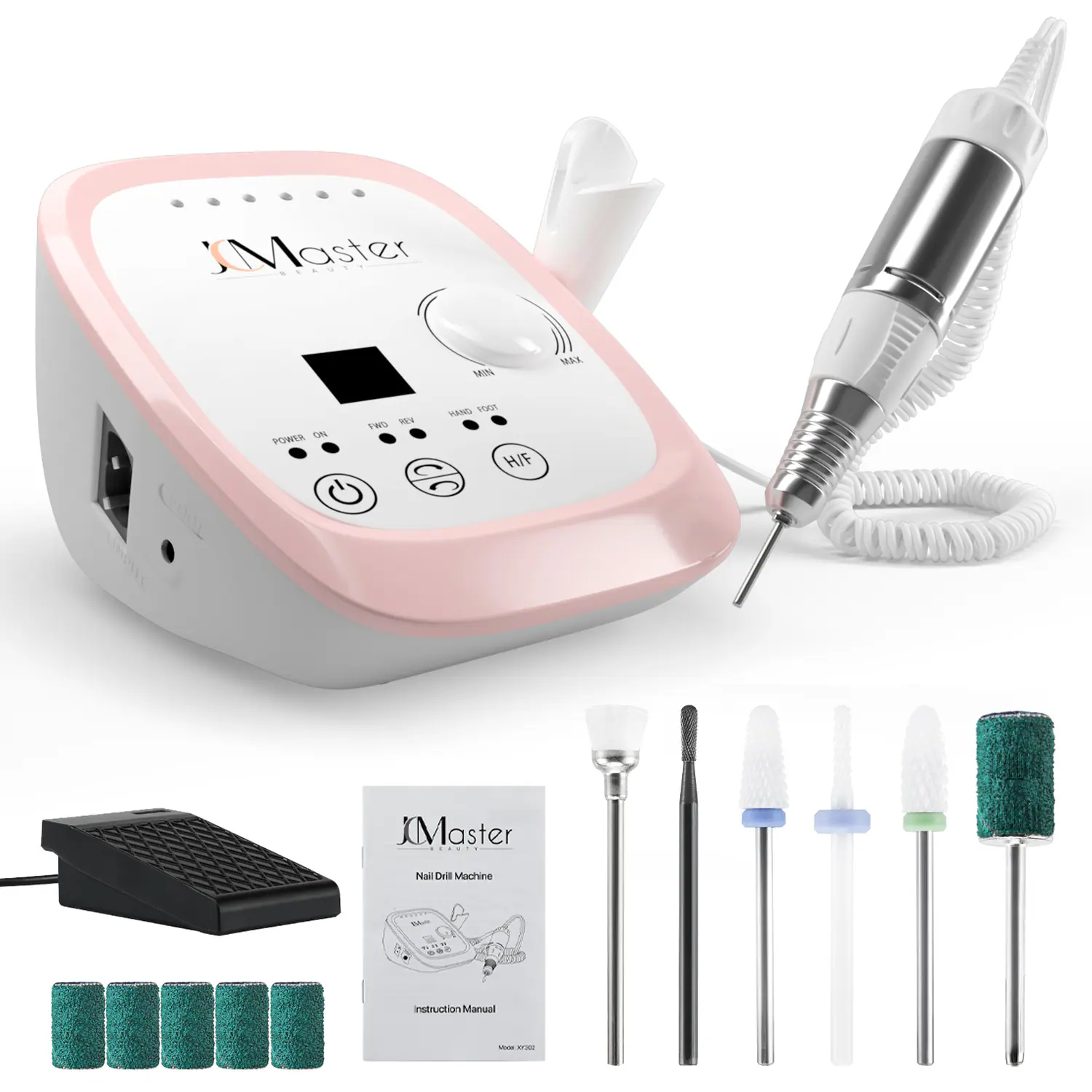 JCMaster Nagelfräse Fräser Nägel max. 35.000 U/Min, Elektrische Nagelfeile