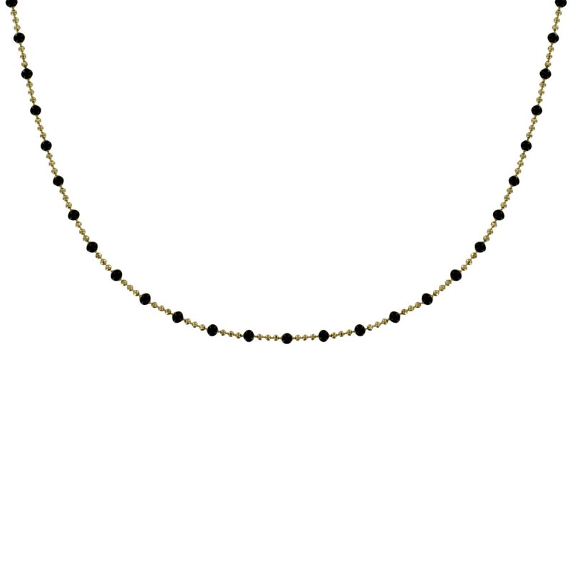 Collier Plaqué Or Chaine Billes et Perles Émaillées